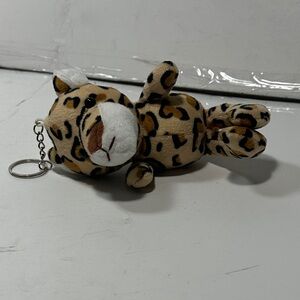 Leopard Print Plush Keychain for Kids